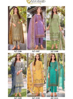 ALZOHAIB AZ 1106 1107 1108 1109 1110 1111 COTTON PAKISTANI SUITS WHOLESALE PRICE SURAT