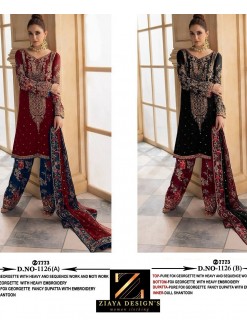 ZIAYA DESIGNS 1126 AB BEST PAKISTANI SUITS WHOLESALE