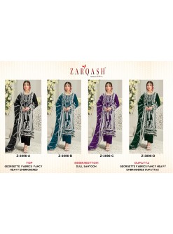 ZARQASH 3096 D PAKISTANI SUITS FANCY ONLINE SHOPPING