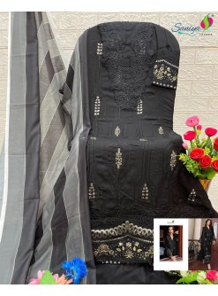 SANIYA TRENDZ 7120 C PAKISTANI SALWAR SUITS REYON WITH CHIKANKARI
