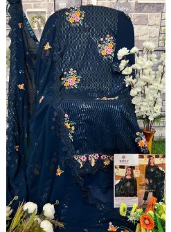 MAHNUR FASHION 14001 PEACOCK BLUE PAKISTANI SUITS