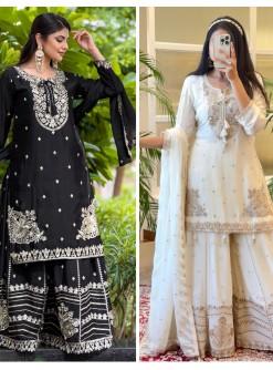 SHREE HARI SRK 5169 BLACK AND WHITE ONLINE SHOPPING PAKISTANI SUITS 