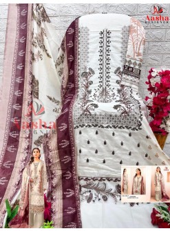 AASHA DESIGNER 1065 B CHEVRON SUMMER COLLECTION SALWAR SUITS COTTON SIFFON DUPTTA