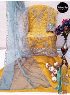 MEHMOOD TEX M 55 B ORGANZA PAKISTANI SUITS DEALER