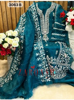 ZARQASH Z 3063 B PAKISTANI SUITS MANUFACTURER