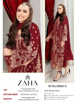 ZAHA SIMRAN 10363 C RED COLOUR PAKISTANI SUITS WHOLESALE