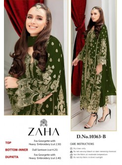 ZAHA SIMRAN 10363 B GREEN COLOUR PAKISTANI SUITS WHOLESALE