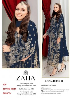 ZAHA SIMRAN 10363 D BLUE COLOUR PAKISTANI SUITS WHOLESALE