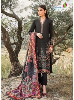 SANIYA TRENDZ 7126 BLACK PAKISTANI SUITS