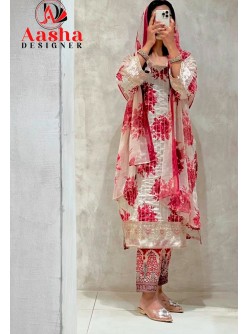 AASHA DESIGNER 1061 A PAKISTANI COTTON SUITS DEALER