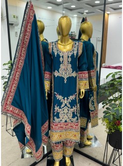 ZEEL FASHION ZF 376 PEACOCK BLUE HIT READYMADE PAKISTANI DRESSES