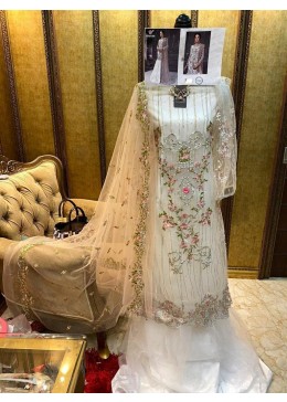 HOOR TEX AYNOOR COLOUR GOLD VOL 5 D.NO 18004 PAKISTANI SUIT HAVY NET EMBODARY WORK