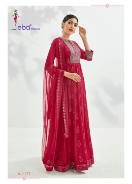 EBA LIFESTYLE PRIME ROSE NEW COLOUR D.NO A.-1177 JORJET WITH HAVY EMBODARY WORK