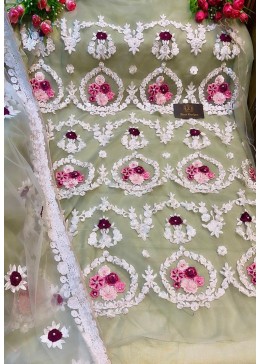 ZIAAZ DESIGNS NOOR COLOURS GREEN LATTEST PAKISTANI SUITS