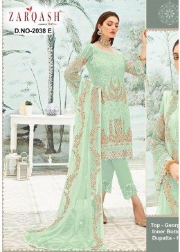 ZARQASH 2038-B NOOR WHOLESALER PAKISTANI SUIT GORGGETE