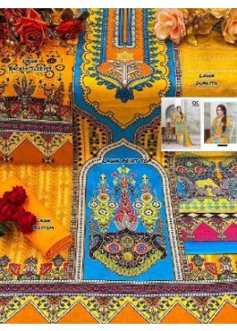 AL KARAM 3001 TO 3010 KESARIYA MAGIC IN PRINT VOL-03 KARACHI SUIT SINGAL AVALAIBALE