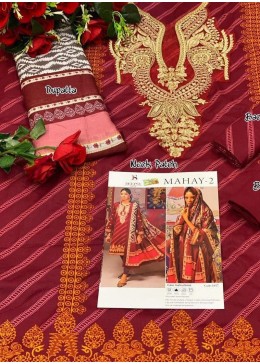 DEEPSY -1037- MAHAY-2 KARACHI SUIT YELLOW COTTON PRINT