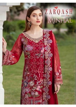 KHAYYIRA ZARQASH 2045 MINHAL PAKISTANI SUIT AVAILABALE
