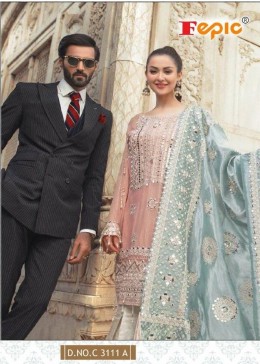 FEPIC C-3111 A ROSMEEN RANG PAKISTANI SUIT MIRROR WORK