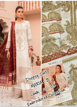 DEEPSY SUITS MARIA B LAWN-21-3 SALWAAR KAMEEZ COTTON PRINT