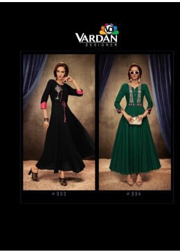 VARDAN DESIGNER PASSION VOL-1 991 TO 994 RIYON LONG KURTIS SINGALE