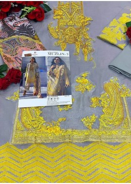 DEEPSY SANA SAFINAZ MUZLIN-3 GREY KARACHI SUITS DEALER 