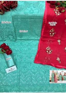 RAMSHA R-305-B PAKISTANI SUIT FOX GORGETTE