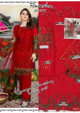 RAMSHA R-107-C PAKISTANI SUITS GORGETTE SINGALE