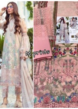 SANIYA TRENDZ MARIA B MPRIN 1005 SUMMER COLLECTION 21 SILVER CHIFFON DUPATTA