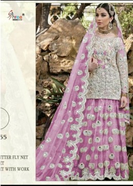 SHREE FABS S-255 NET WITH WORK COLLECTION ONLINE DEALER