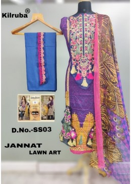 KILRUBA SATIN STITCH LUXURY LAWN-19 SS03 DIGITAL PRINT COLLECTION