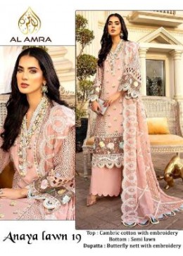 AL AMRA ANAYA LAWN CHIKANKARI VOL-2 19 LATEST CATALOGUE SURAT