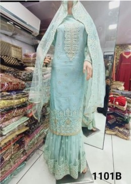 KHUSH FASHION 1101 B PLAZZO FULL STEACHED SHUBHAM WHOLESALER DEALER