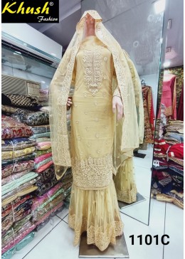 KHUSH FASHION 1101 C PLAZZO FULL STEACHED SHUBHAM WHOLESALER DEALER
