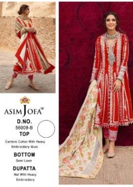 ASIM JOFA JF 56009 B RED SALWAR KAMEZ WHOLESALE SUPPLIER