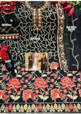 ALIF FASHION RAZIYA SULTAN A 25 BLACK SALWAR KAMEZ WHOLESALE