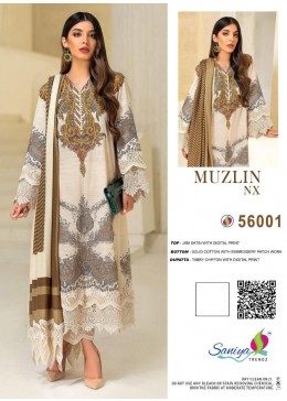 SANIYA TRENDZ 56001 MUZLIN NX BEST PRICE SALWAR KAMEZ DEALER