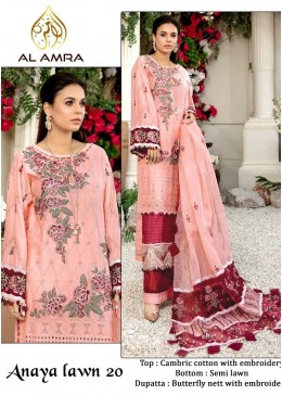 AL AMRA  ANAYA LAWN CHIKANKARI VOL 3 20 NEW PAKISTANI SUITS SINGLE ONLINE