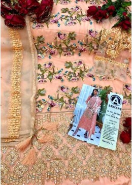 ARMANI RAMSHA 12 ORANGE PAKISTANI SUITS BEST SUIT WHOLESALER