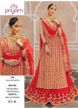 PRIYAM 01 A SUPER HI DESIGN PAKISTANI SUITS SUPPLIER