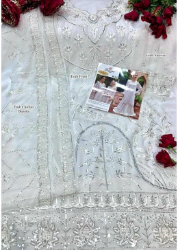RAMSHA WHIGHT R 423 SALWAR KAMEEZ EMBROIDERY WORK
