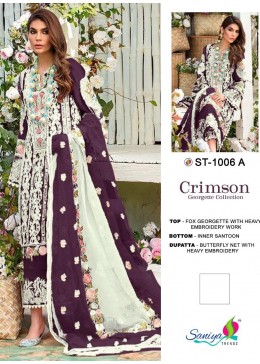 SANIYA TRENDZ CRIMSON GEORGETTE COLLECTION ST 1006 A SALWAR KAMEEZ WHOLESALE