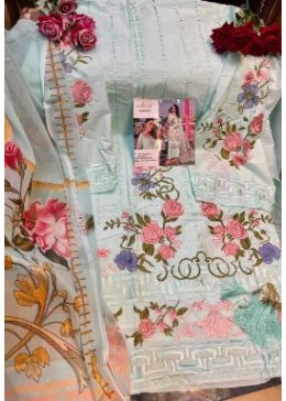ZARQASH ROUCHE VOL 2 DN 2047 B PAKISTANI SUITS SEMI LAWN