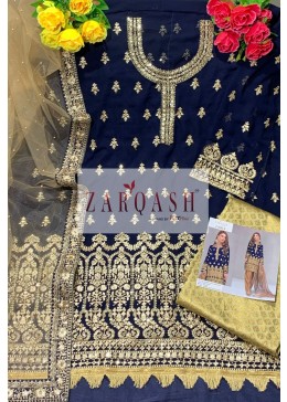 ZARQASH MARIYA B ROYAL SOIREE Z 2092 B NAVYBLUE LATEST SALWAR KAMEEZ