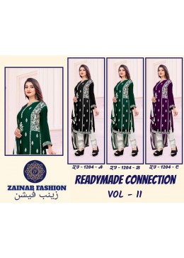 ZAINAB FASHION READYMADE COLLECTION VOL 11 D NO 1204 B GREEN PAKISTANI KURTIS