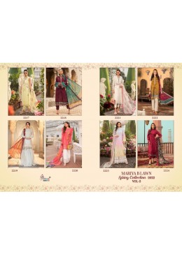 SHREE FABS MARIYA B LAWN SPRING COLLECTION 2022 VOL 3 2217 TO 2224 LATEST DESIGN SALWAR SUITS SINGLE