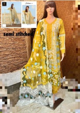 ZIAAZ DESIGNS 7773 B SHAHNAZ VOL 6 YELLOW DRESS SEMI STITCHED