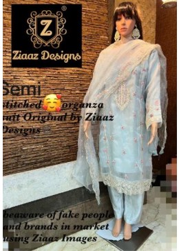 ZIAAZ DESIGNS SKY NOOR VOL 2 SEMI STITCHED ORGANZA PAKISTANI SUITS