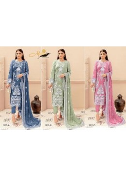MUNISA 201 A TO 201 C PAKISTANI SALWAR KAMEEZ DEALER