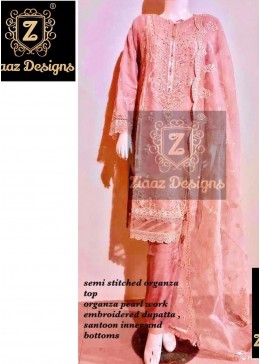 ZIAAZ DESIGNS NOOR PASTEL PINK PAKISTANI SUITS SUPPLIER ONLINE